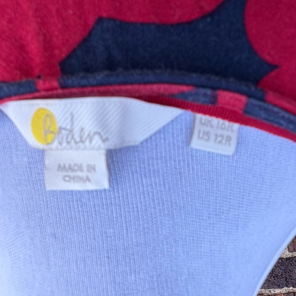 Boden Red and Navy Long Sleeve Dress - Picture 2 of 4